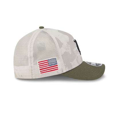 Detroit Tigers Armed Forces Day 2025 9FORTY M-Crown A-Frame Trucker Hat