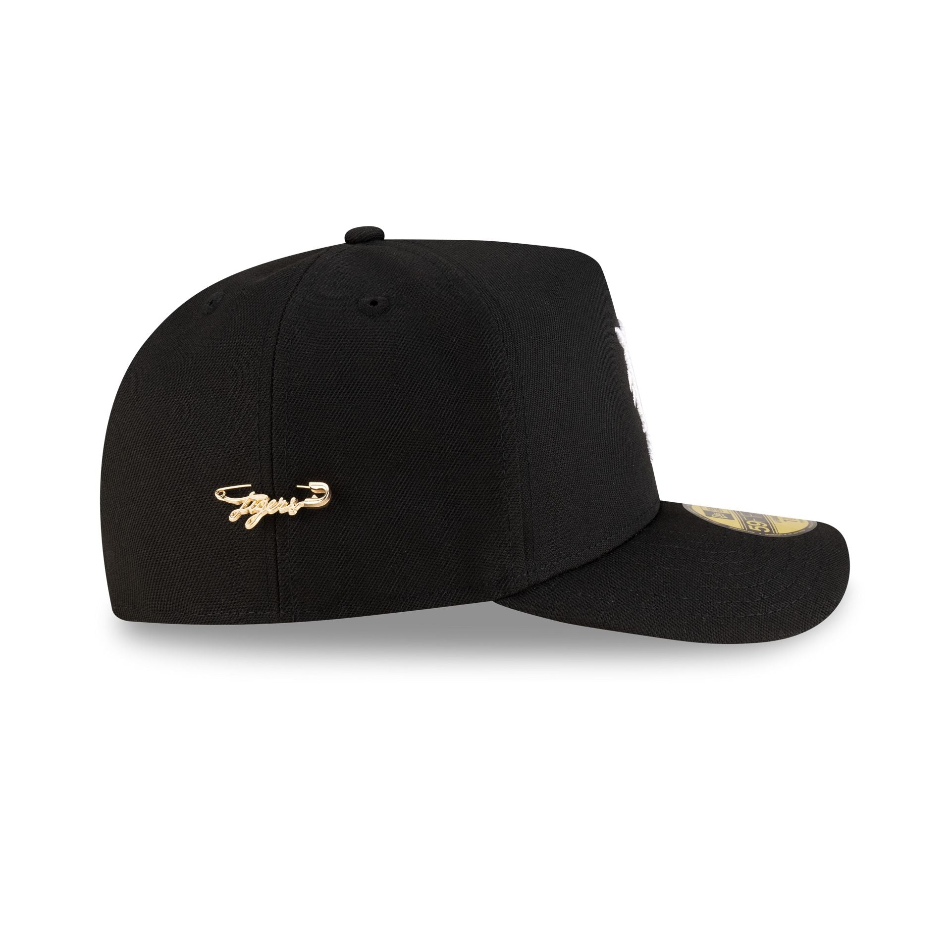 Detroit Tigers Black Script Safety Pin 59FIFTY A-Frame Fitted Hat